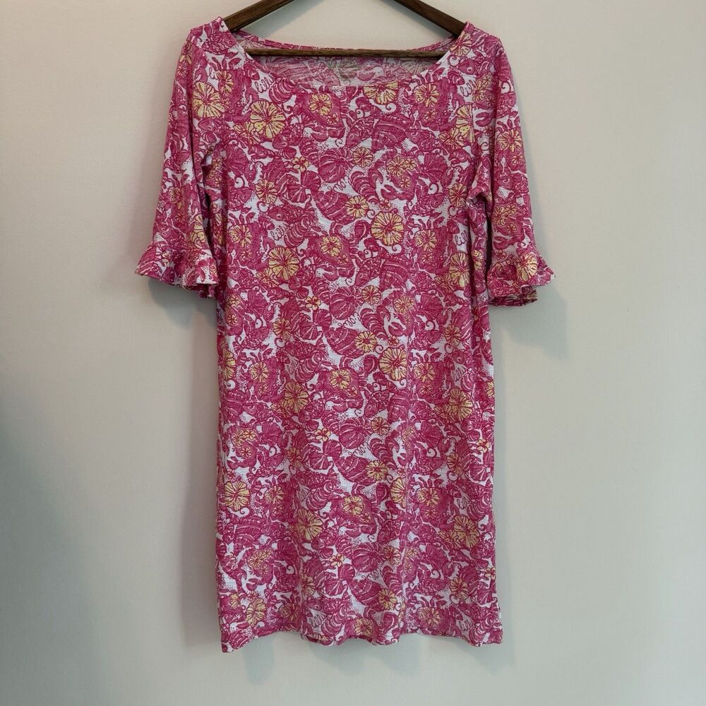 Lilly Pulitzer Somerset Shift Dress Chum Bucket Pink M - Picture 2 of 7